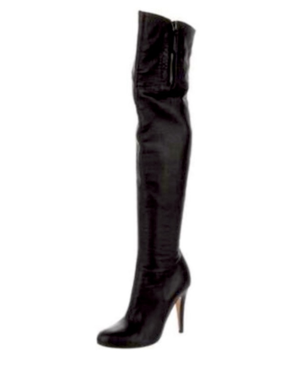 Valentino Black Leather Over-the Knee Boots